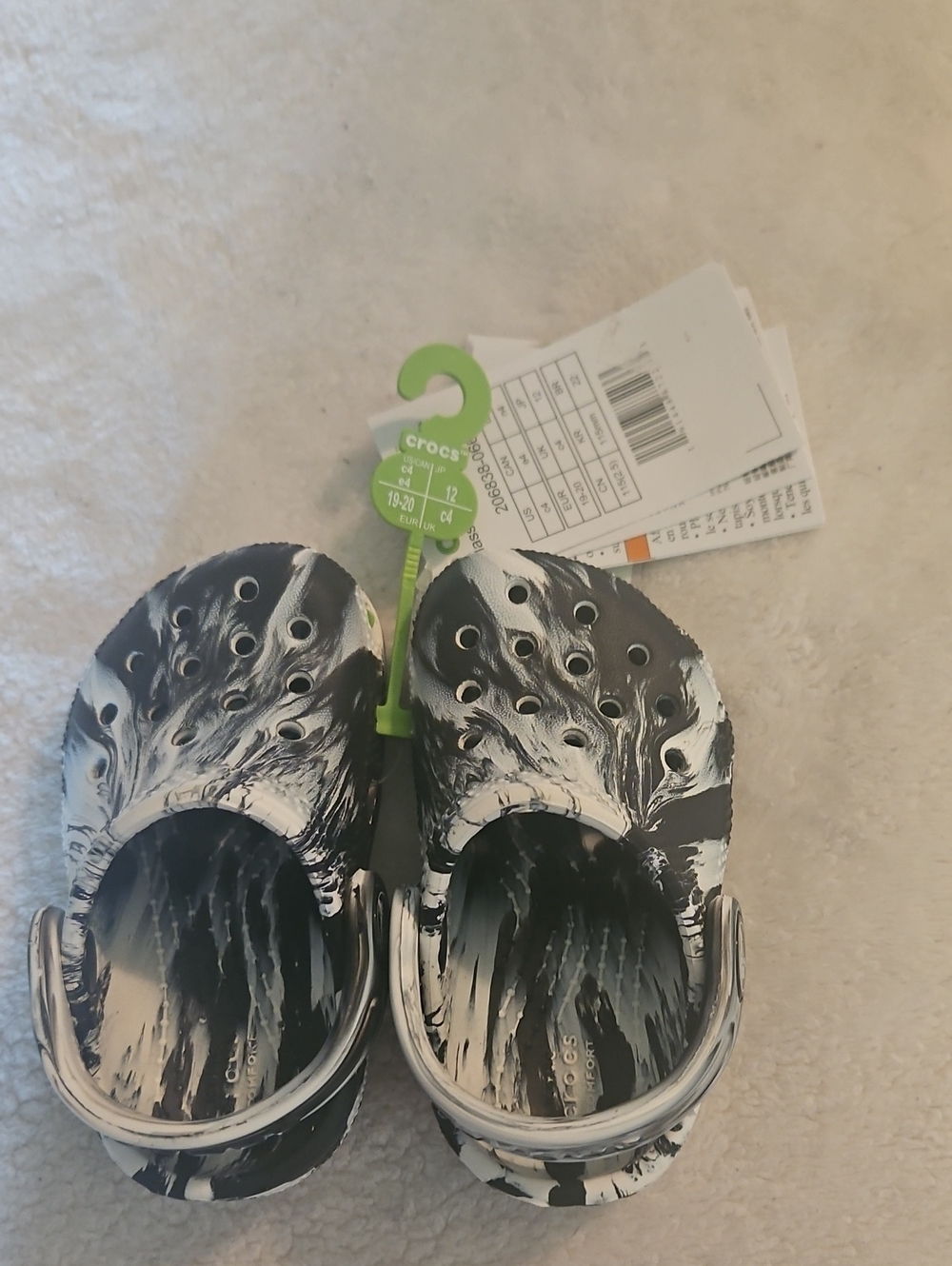 Crocs Kids' Black & White Marbled Clog